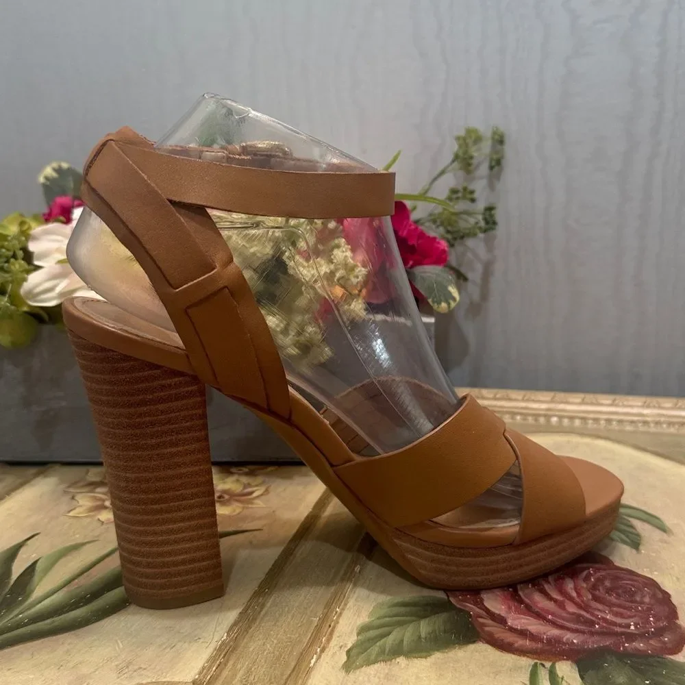French Connection Gilda Safari Sand Platform Sandals Neutral Sz 8